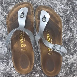 Silver Birkenstocks, GREAT CONDITION, Size 40